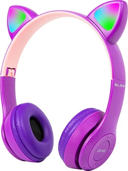 Kufje wireless BLOW 32-827#, Bluetooth 5.0, LED, për fëmijë, Violet