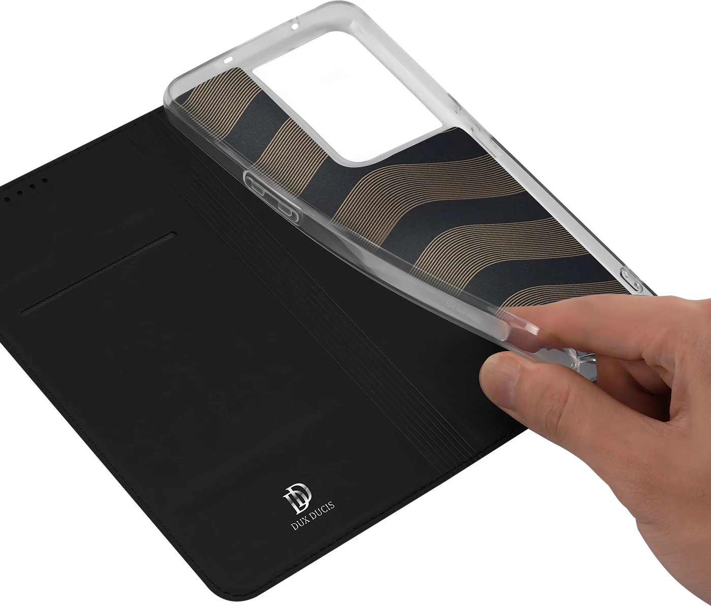 Mbështjellës Dux Ducis Skin Pro për Oppo Reno 8 Pro, me kapak, xhep për kartela, funksion stand, e zezë Mbështjellës Dux Ducis Skin Pro për Oppo Reno 8 Pro, me kapak, xhep për kartela, funksion stand, e zezë