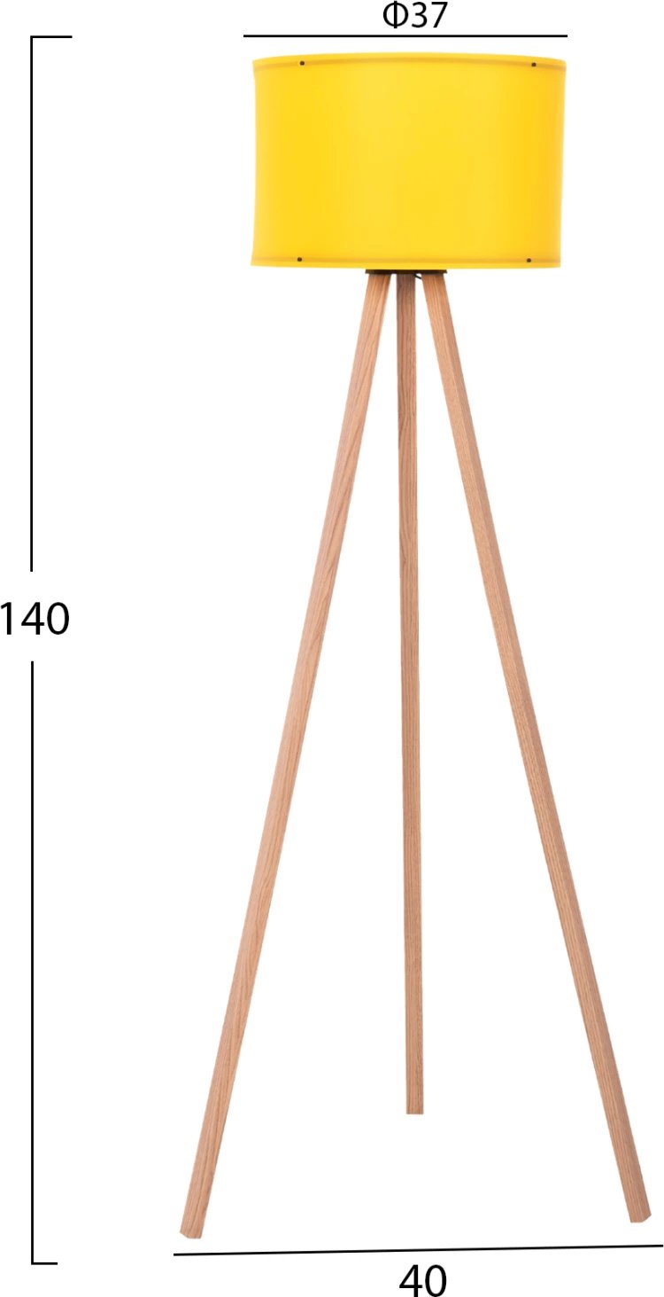 Llambë dyshemeje në ngjyrë krem dhe e verdhë, FH7272.15, Φ38x145 cm