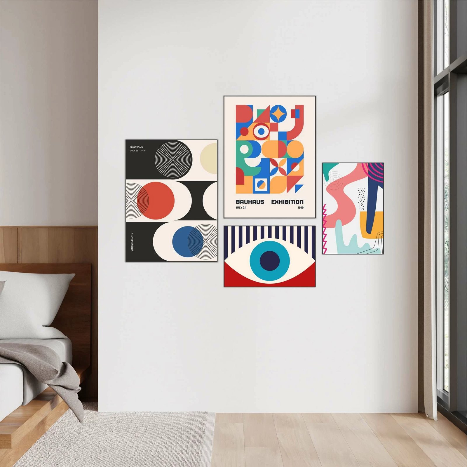 Pikturë dekorative MDF (4 copa), shumëngjyrëshe, Wallity, Mdf - 00133