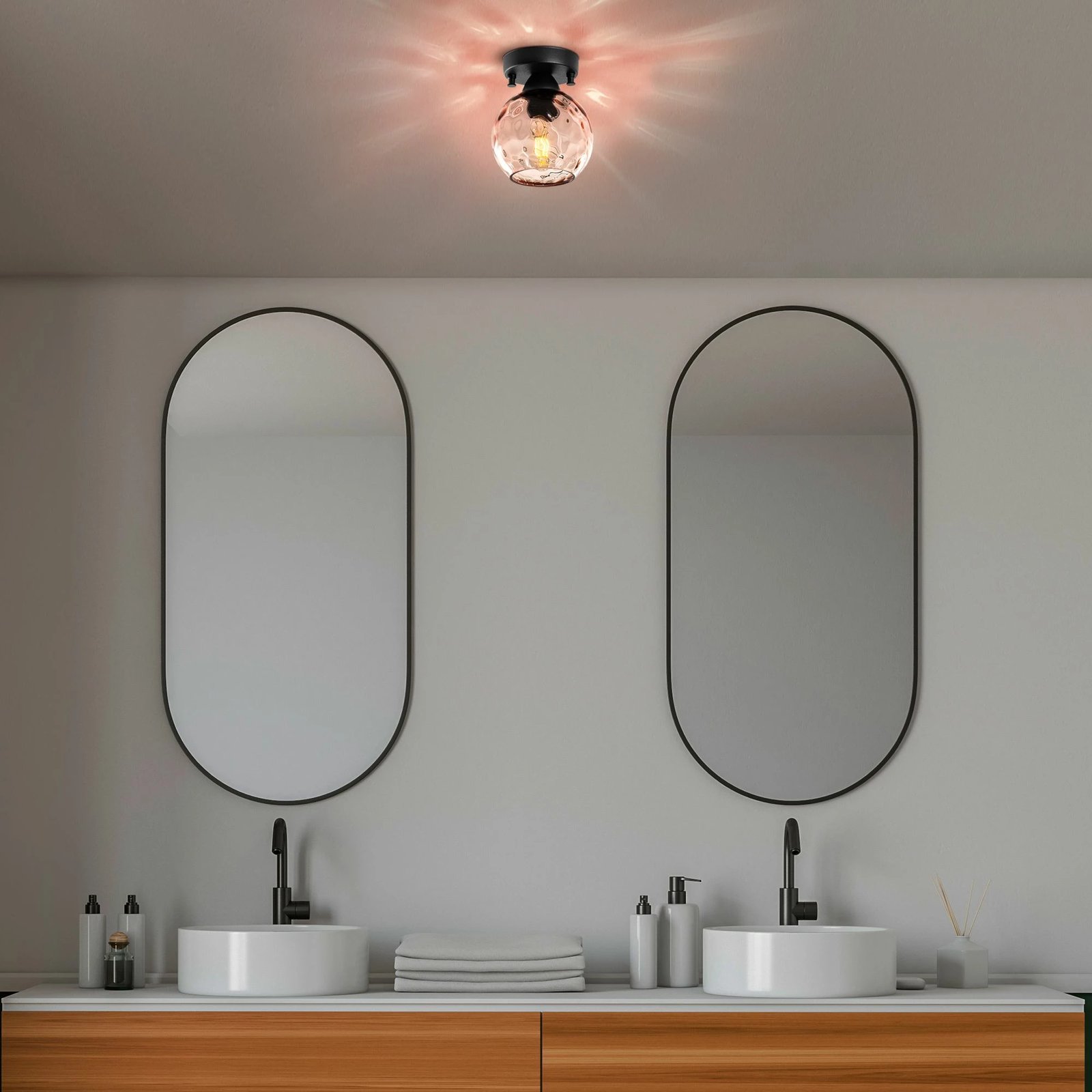 Llambë tavani Opviq, Benek - 15 - 14373, rozë dhe e zezë