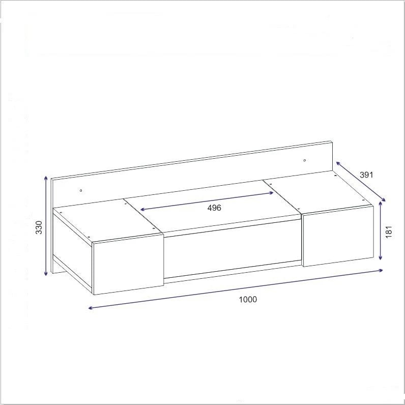 Tavolinë grimi Hanah Home, ngjyrë lisi Sapphire Oak, Zakkum