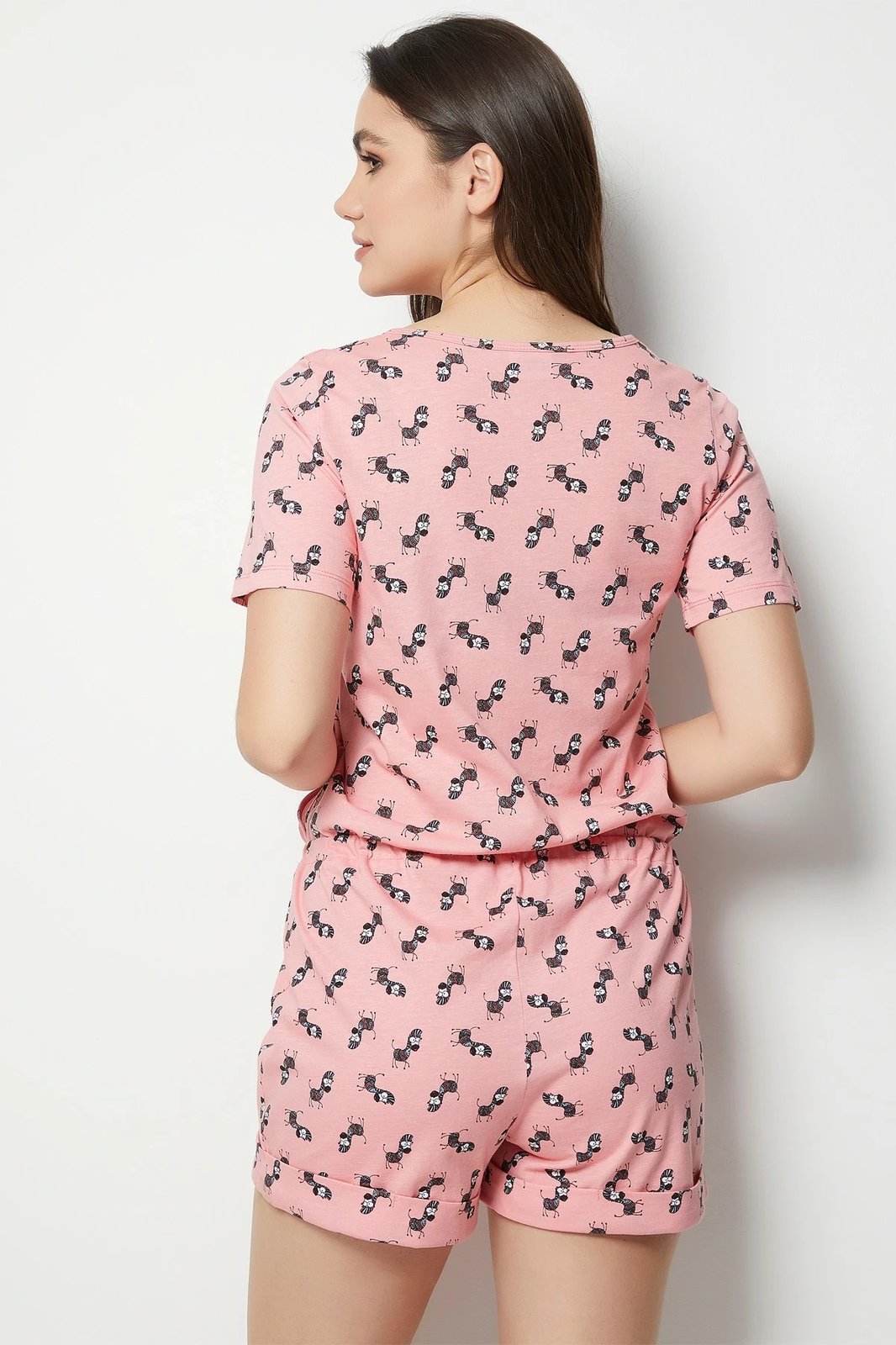 Set pizhamash për gra, ngjyrë salmon, Jumeon, 002-000216