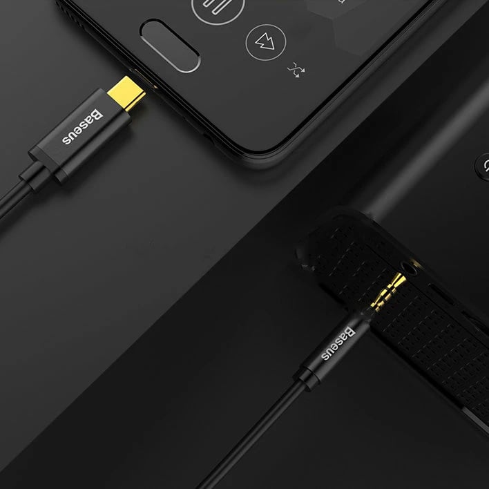Kabllo audio Baseus CAM01-01, 1.2m, USB Type-C në 3.5mm, e zezë