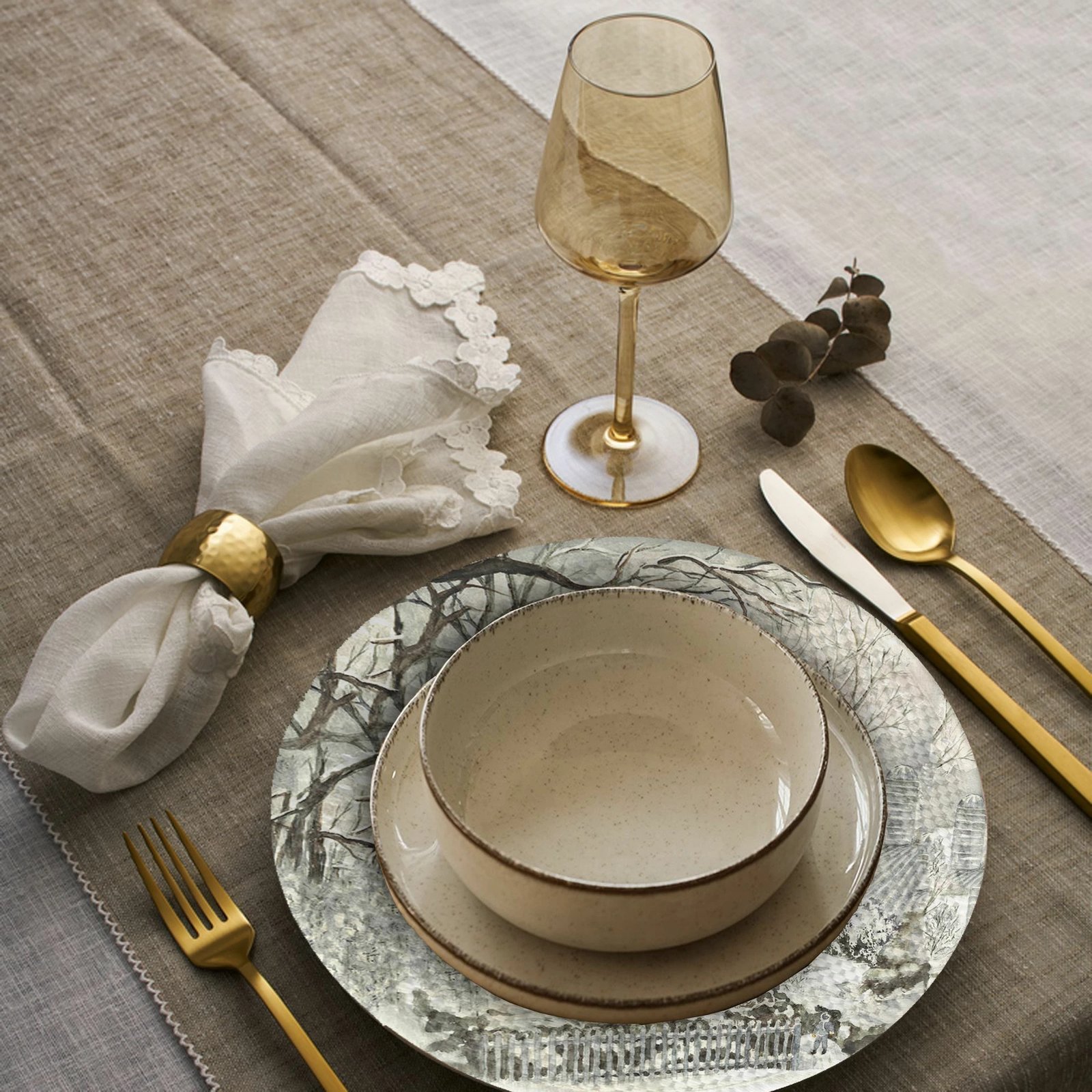 Set nënshtruesish tavoline Hermia Concept, model dimëror, 4 copë, 37cm