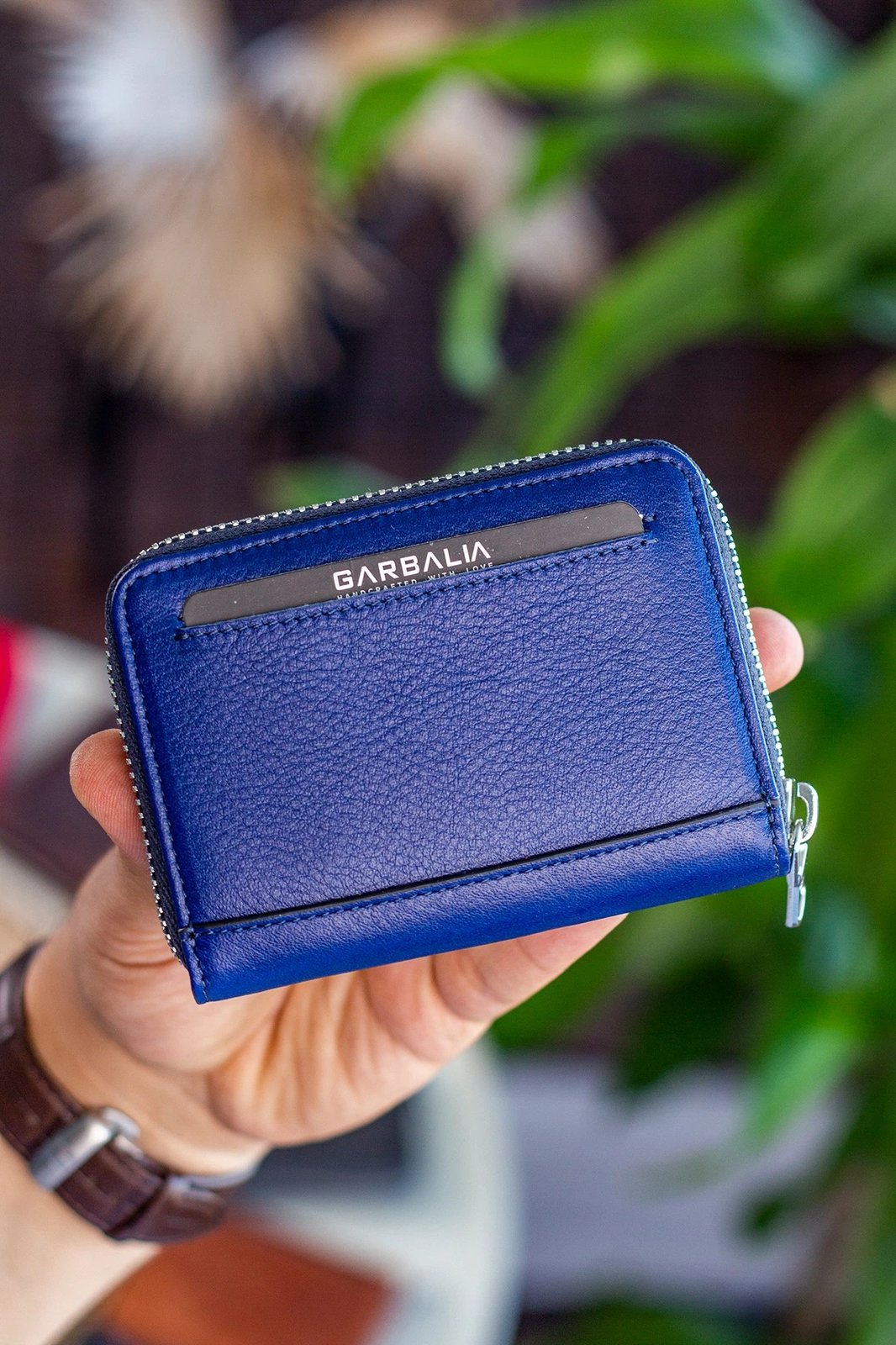Portofol unisex, lëkurë origjinale, ngjyrë blu e errët, Zoozie Bags Sydney