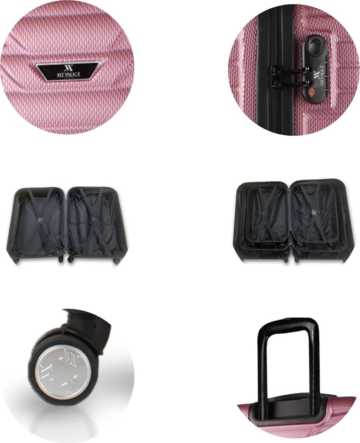 Set valixhesh (2 copë), ngjyrë rozë gold, Zoozie Bags, 5653