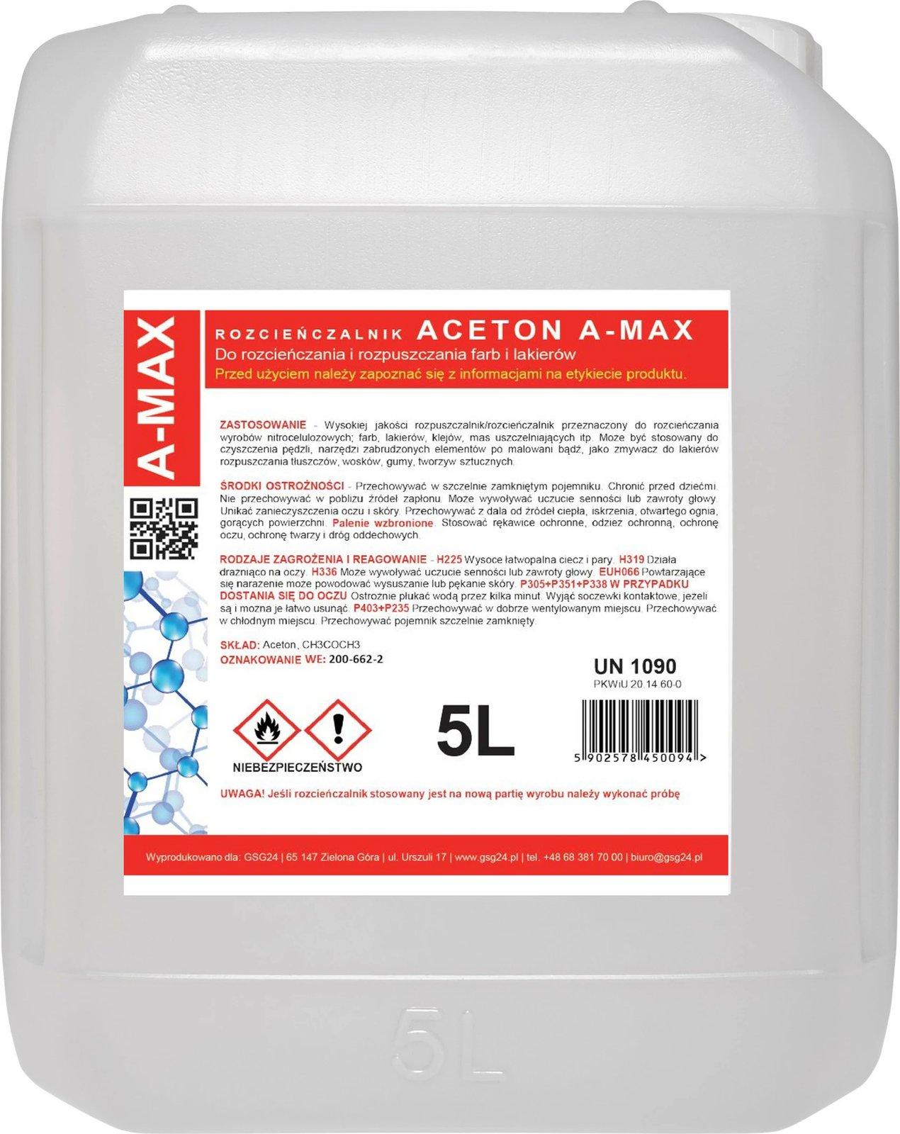Tretës aceton GSG24 A-MAX 5L, 5000 ml