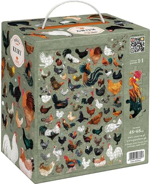 Puzzle CzuCzu Puzzlove Chickens 1000 pjesë, 48x68cm