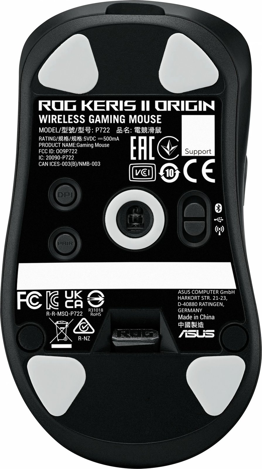 Maus ASUS ROG Keris II ORIGIN, wireless/bluetooth/USB, 42000 DPI, i zi