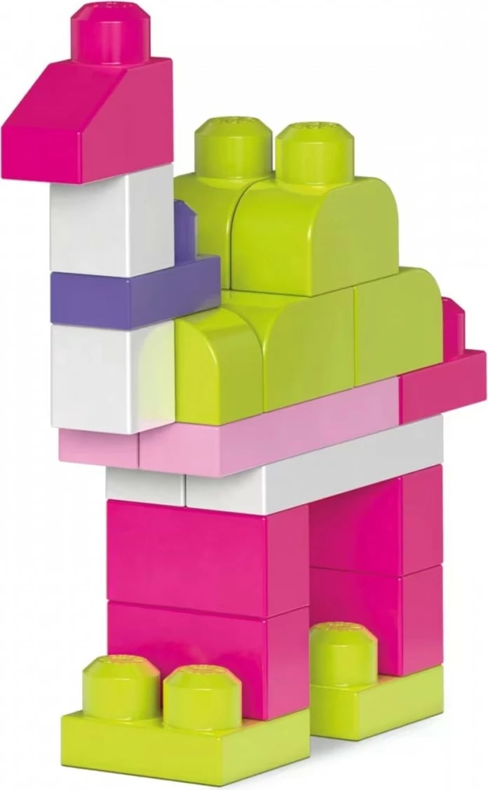 Set blloqe ndërtimi Mega Bloks First Builders, 60 copë, rozë