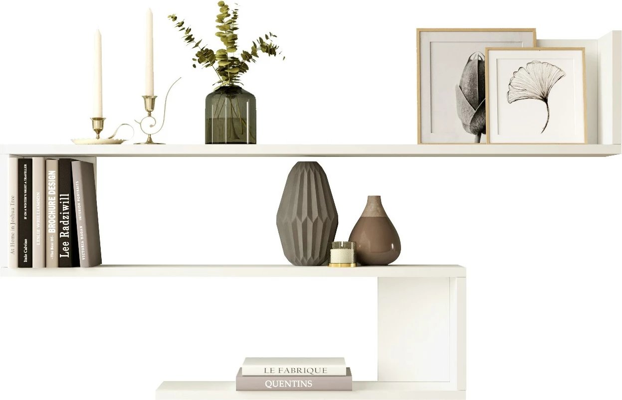 Raft muri Skye Decor, i bardhë, Wl10-W