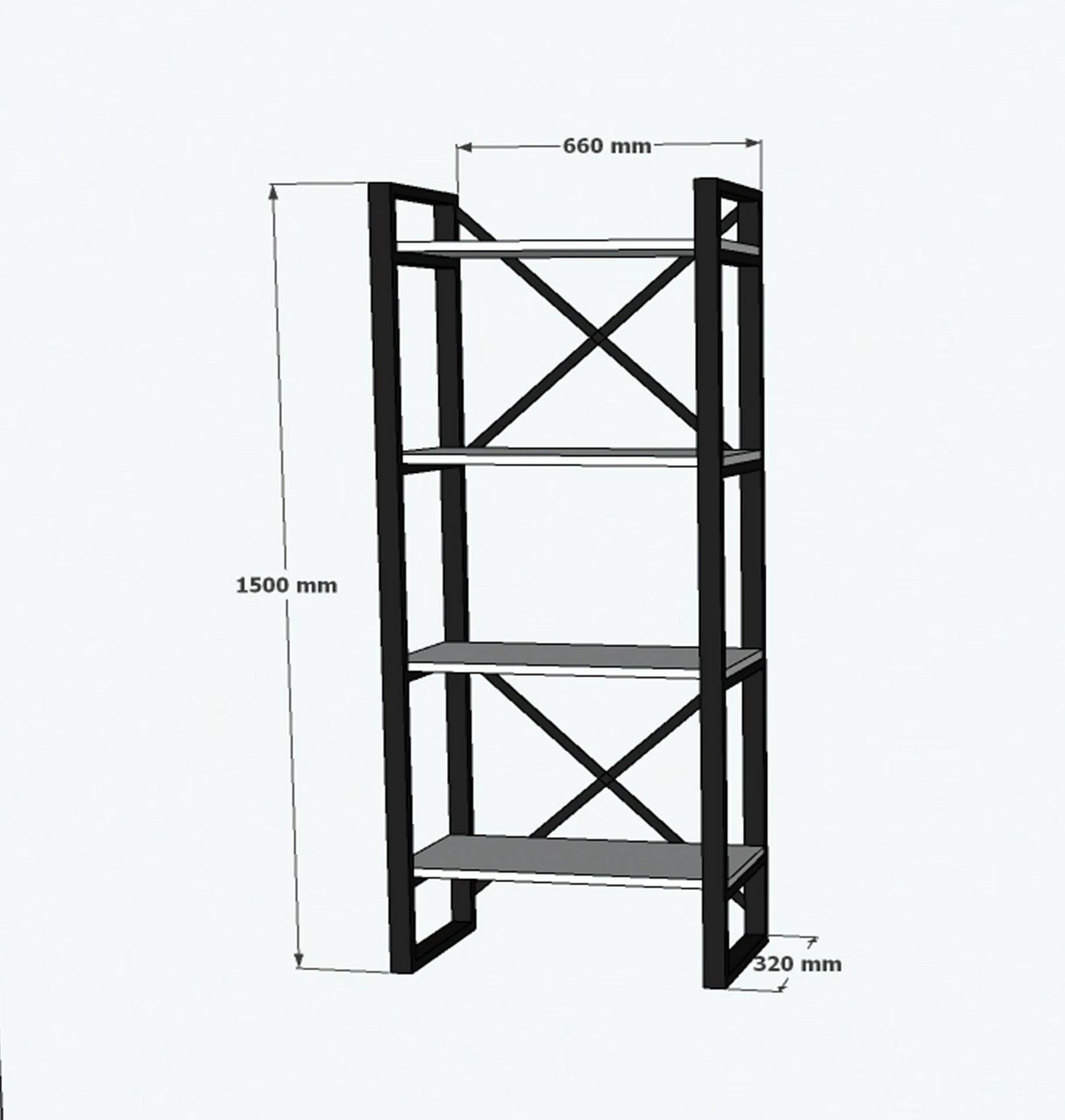 Raft librash Hanah Home, Alaro, stil modern, ngjyrë arre