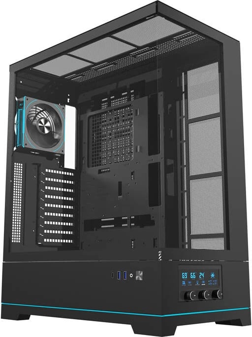 Kasë Darkflash DY451L PRO, Big Tower, me 1 ventilator, e zezë