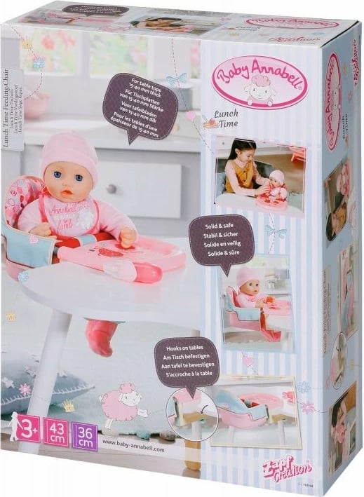 Karrige ushqimi për kukulla Baby Annabell Zapf, rozë