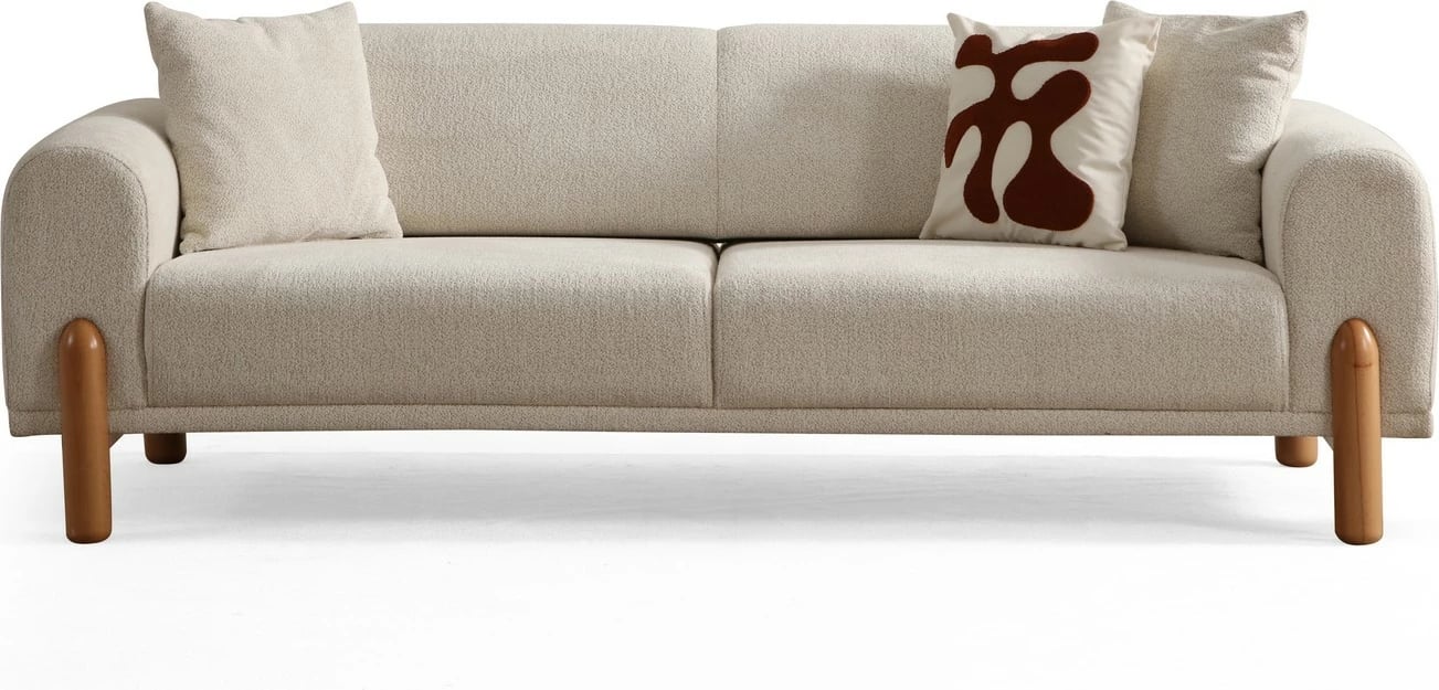 Divan-krevat treshe, ngjyrë krem, Lyke 3 vendësh