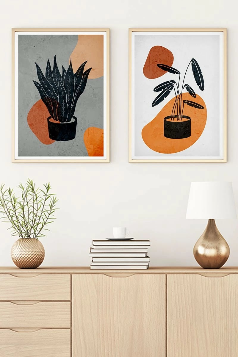 Pikturë dekorative me kornizë, MDF, 2 copë, Wallity, Huhu49, 70x50cm