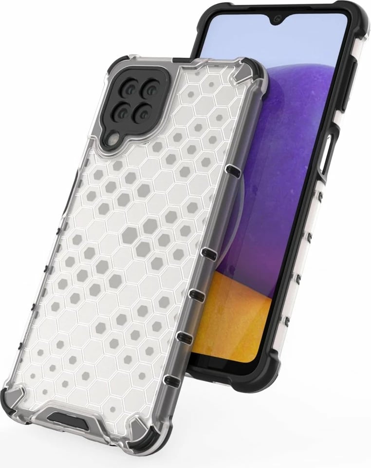 Mbështjellës Hurtel Honeycomb Case armor për Samsung Galaxy A22 4G, Transparent