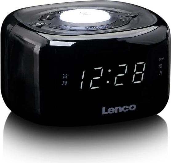 Radio-orë Lenco CR-12, LED, FM, zezë