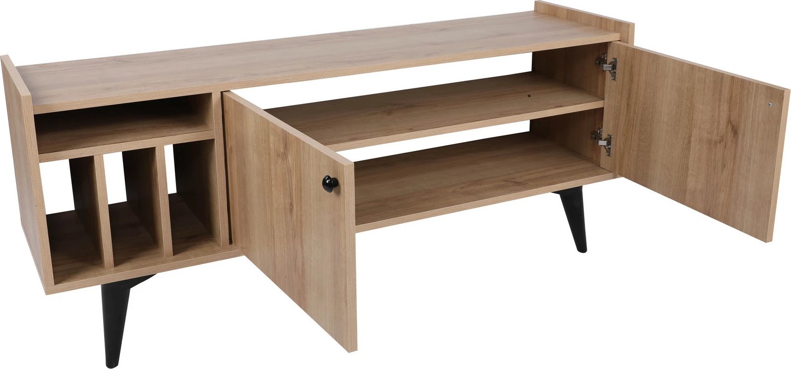 Komodë TV Skye Decor, Astana, ngjyrë lis dhe e zezë