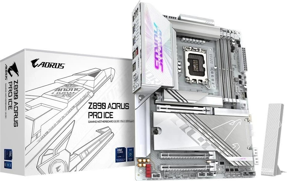 Pllakë amë Gigabyte Z890 AORUS PRO ICE, Socket-1851, ATX, Bardhë