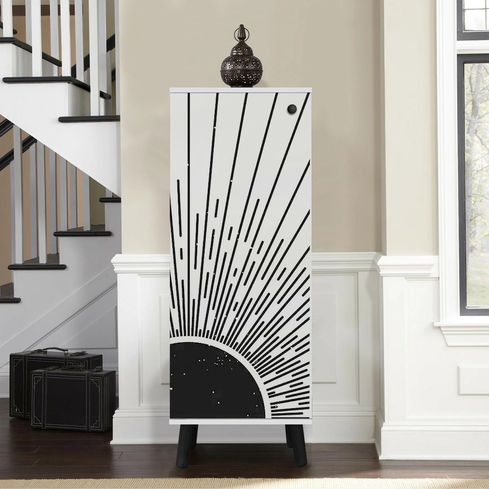 Dollap për këpucë Skye Decor, Vegas - SB 963, bardhë e zi