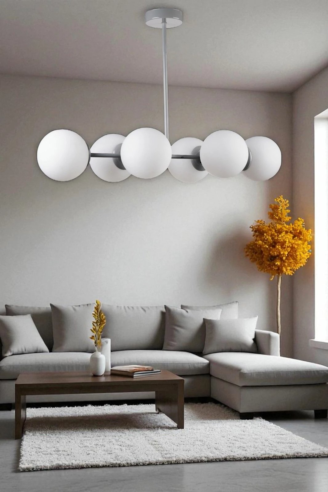 Llambadar Opviq, 8990-6, metal dhe qelq, bardhë-gri