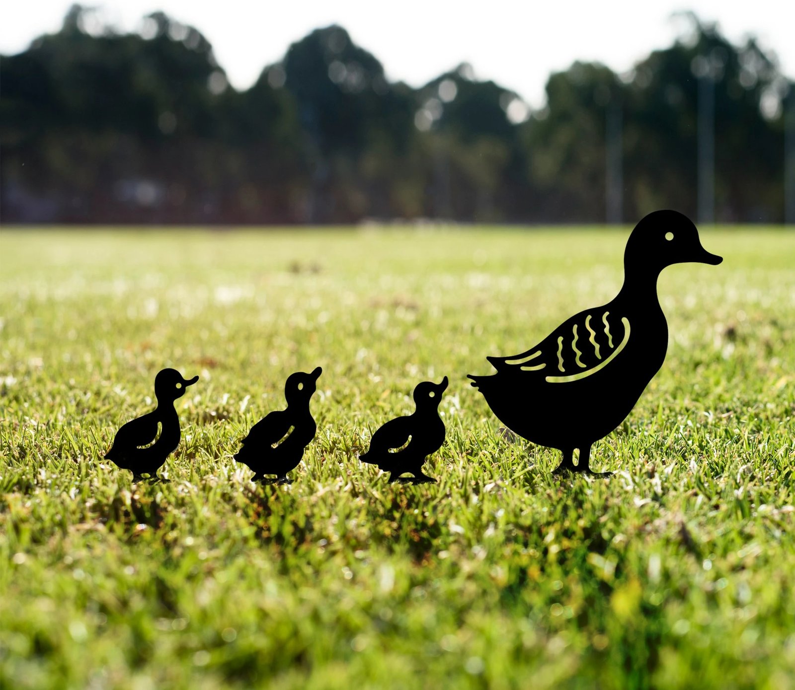 Set dekorativ për kopsht, forma rosash, ngjyrë e zezë, Aberto Design, Fam 01