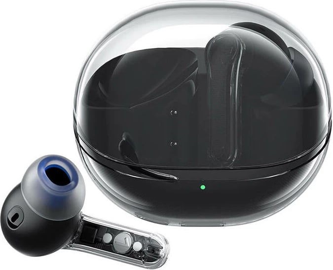 Kufje Soundpeats Clear, TWS, Bluetooth 5.3, me kuti karikimi, të zeza