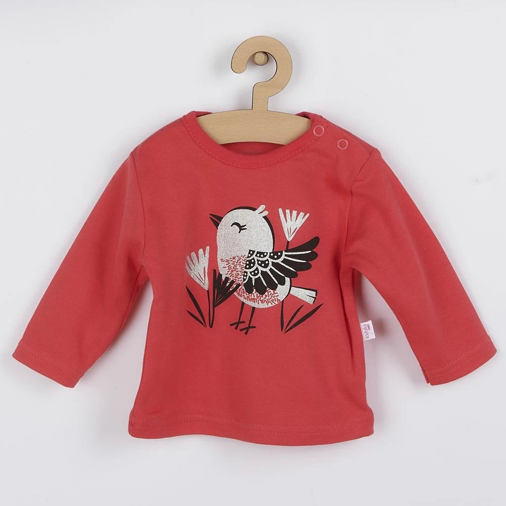 komplet bebe (bluzë + pantallona), KOALA, Birdy, pambuk 100%, madhësi 56 (0-3m), rozë e errët, 2 pjesë