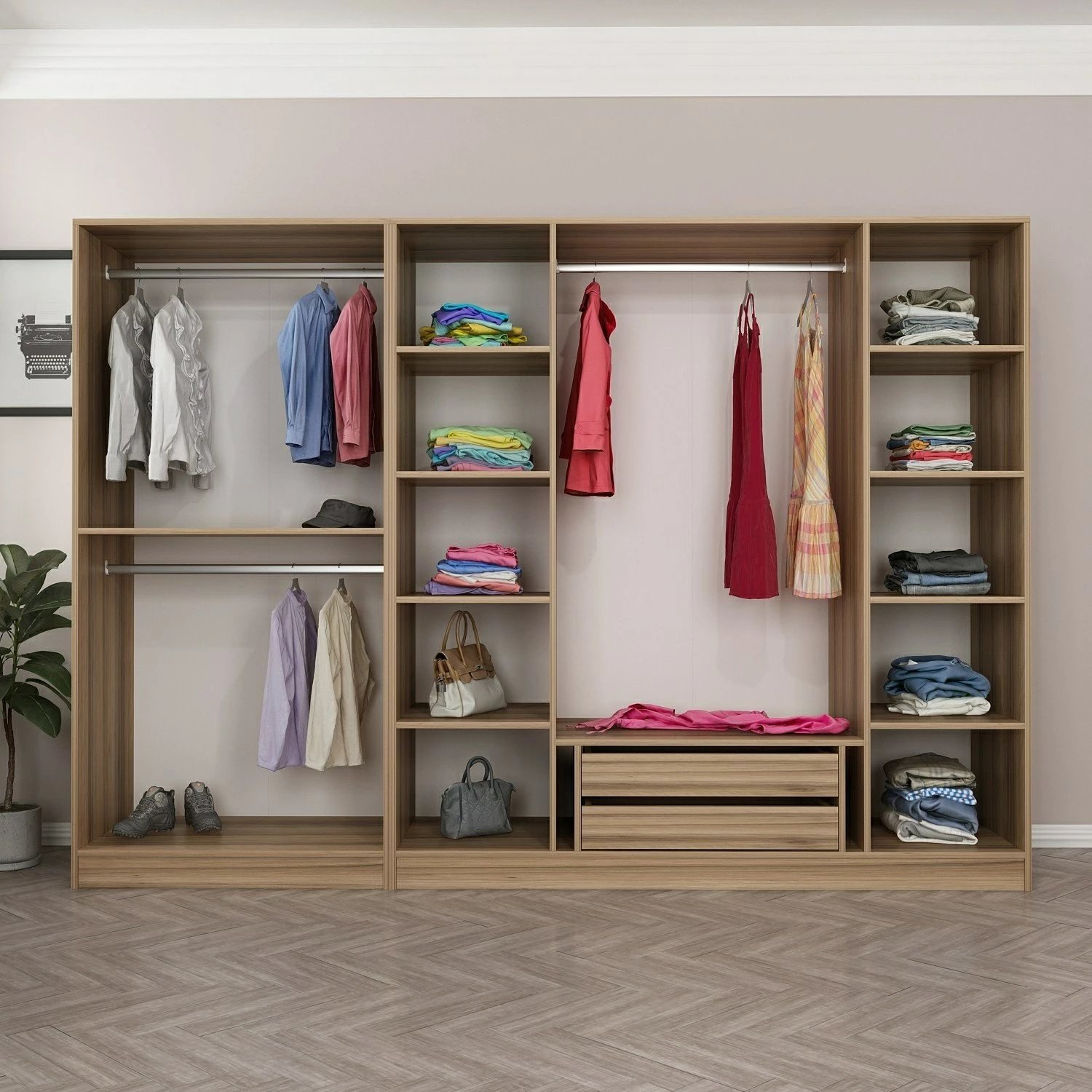 Dollap garderobe Skye Decor, Kale Plus, fume, 270x210x52cm