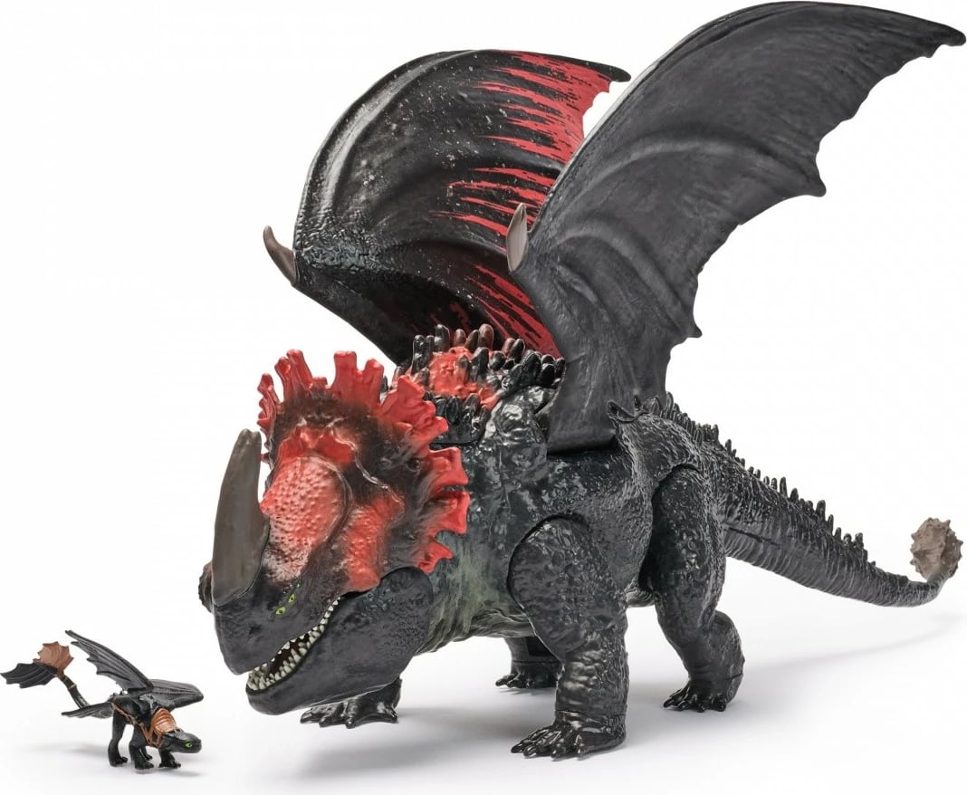 Set lodër, Spin Master How to Train Your Dragon 6072650, Red Death me figurine Toothless, plastikë, 4+, zi/e kuqe, set