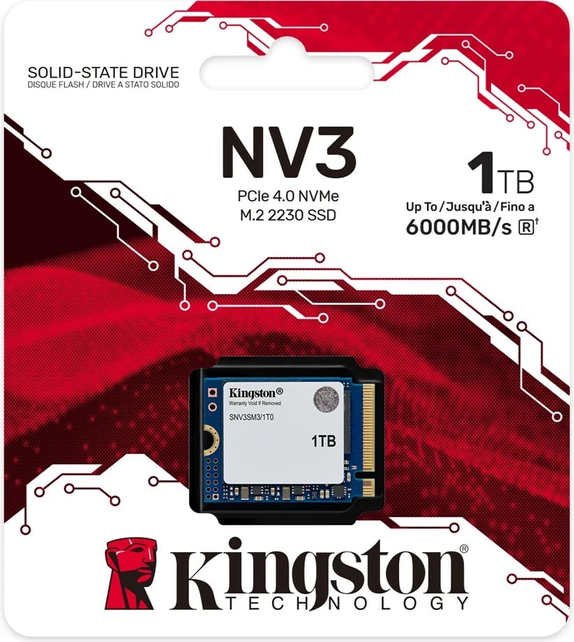 SSD Kingston NV3 M.2 2230, 1TB, PCI Express 4.0, Blu