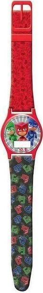Orë dore Cartoon PJ MASKS për fëmijë, e kuqe