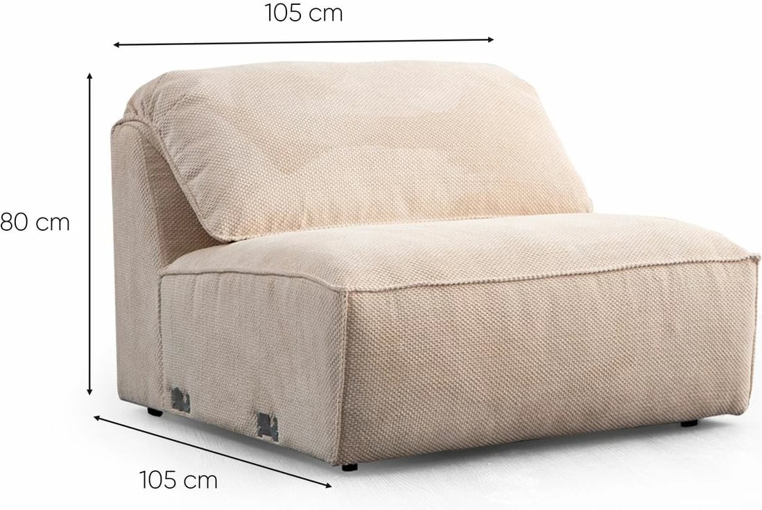 Kënd-sofë Atelier del Sofa, Flamingo Corner 3 (L1+O1+C+1,5R), krem dhe portokalli