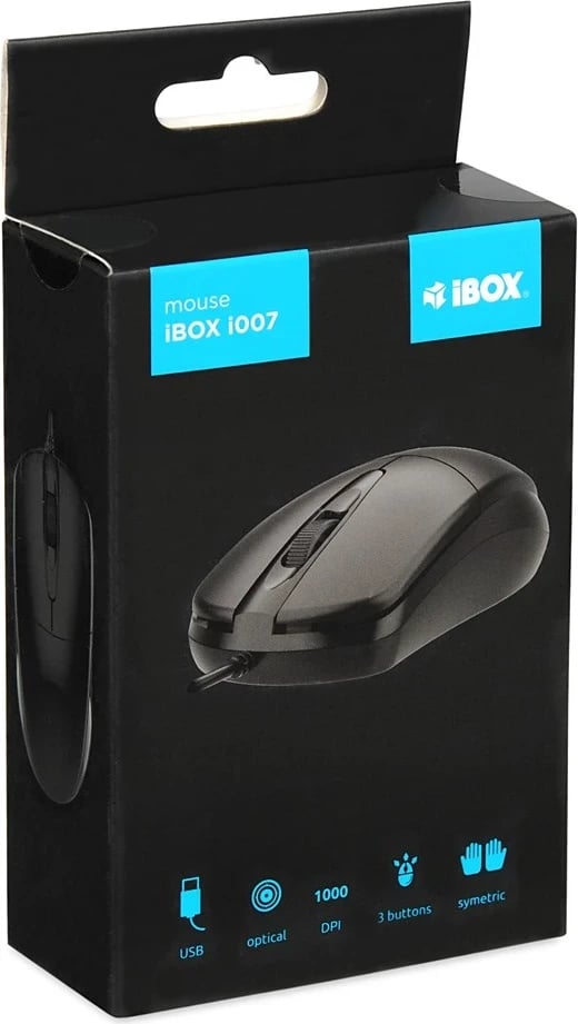 Mi i kablluar optik iBOX i010 Rook, ngjyrë e zezë Mi i kablluar optik iBOX i010 Rook, ngjyrë e zezë