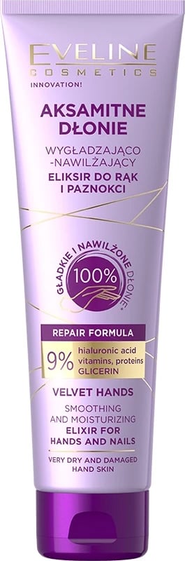 Krem për duar për femra Eveline Cosmetics Velvety Hands Moisturizing and Smoothing, 75ml