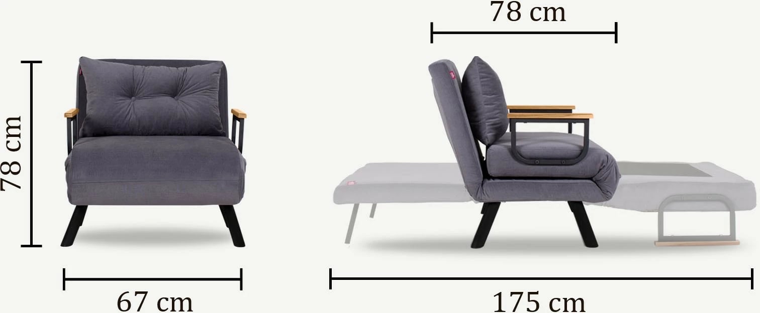 Krevate-kolltuk një vendësh Sando, kafe e çelët, Atelier del Sofa