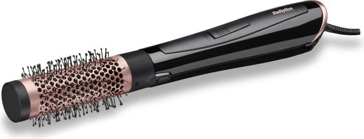 Furçë ajri e nxehtë, BaByliss AS126E, 4 aksesorë (38 mm, 20 mm, drejtues, grykë tharjeje), teknologji jonesh anti-frizz, e zezë