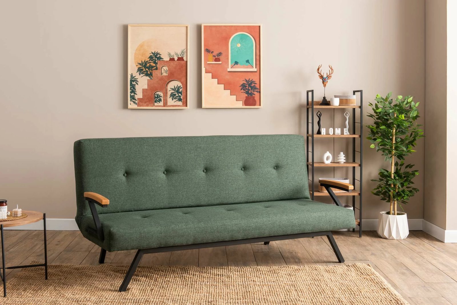 Divan-krevat 3 vende, Atelier del Sofa, Zven, ngjyrë e gjelbër