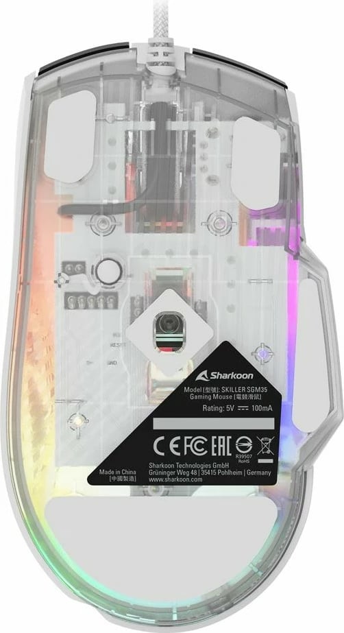 Maus Sharkoon SGM35, 6400 DPI, e bardhë