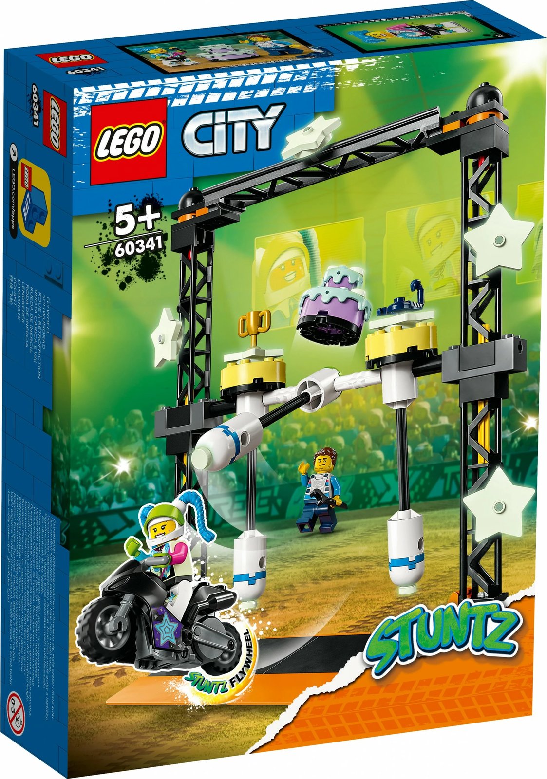 Set ndërtimi LEGO City The Knockdown Stunt Challenge, 117 pjesë, plastikë, shumëngjyrësh