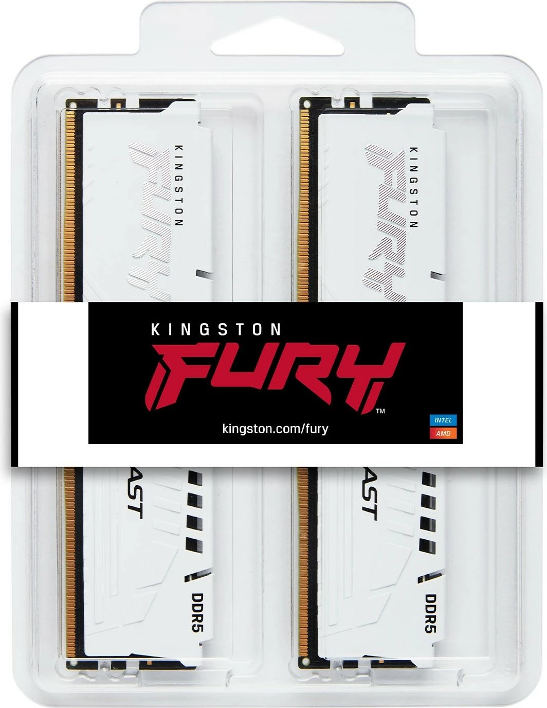 RAM Memorje Kingston FURY Beast 32GB (2x16GB) DDR5 6000MT/s CL36, e bardhë