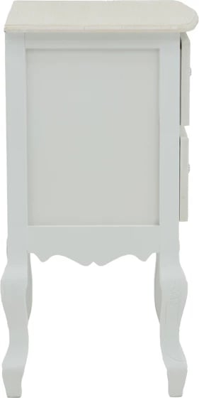 Komodinë Pazlen Inart, ngjyrë e bardhë antike, MDF, 40x45x65cm