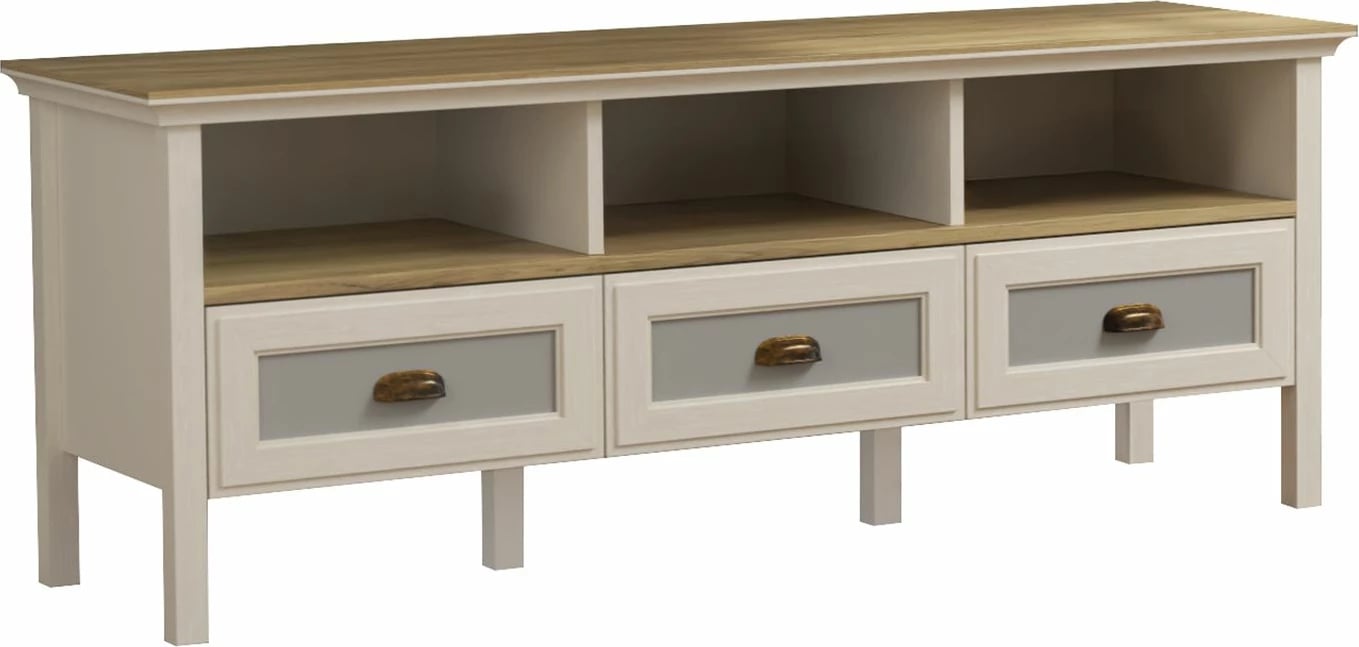 Komodë TV, ngjyrë krem, lis dhe gri, Skye Decor, FRN-21030