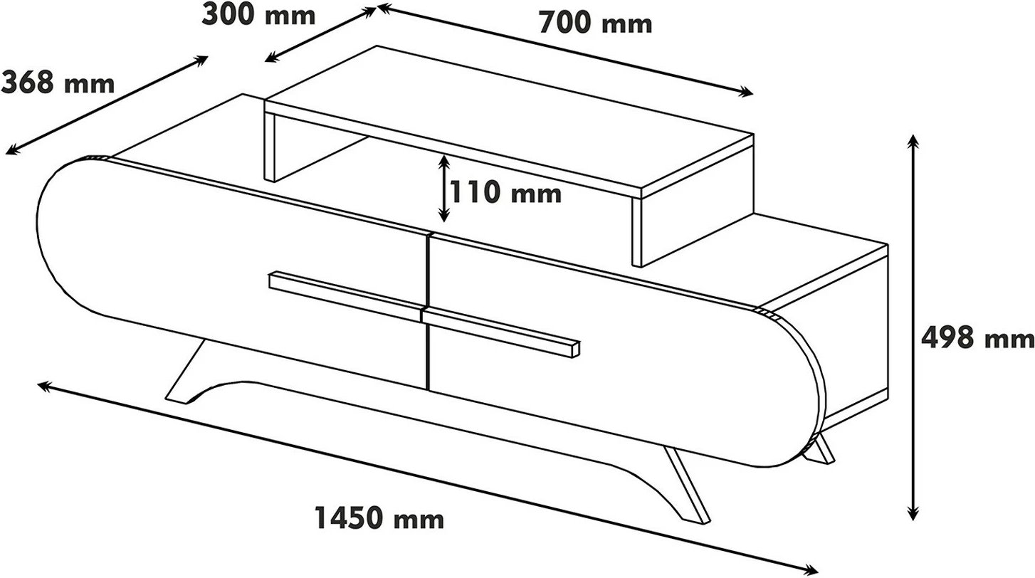 Komodë TV Hanah Home, ngjyrë arrë dhe e verdhë