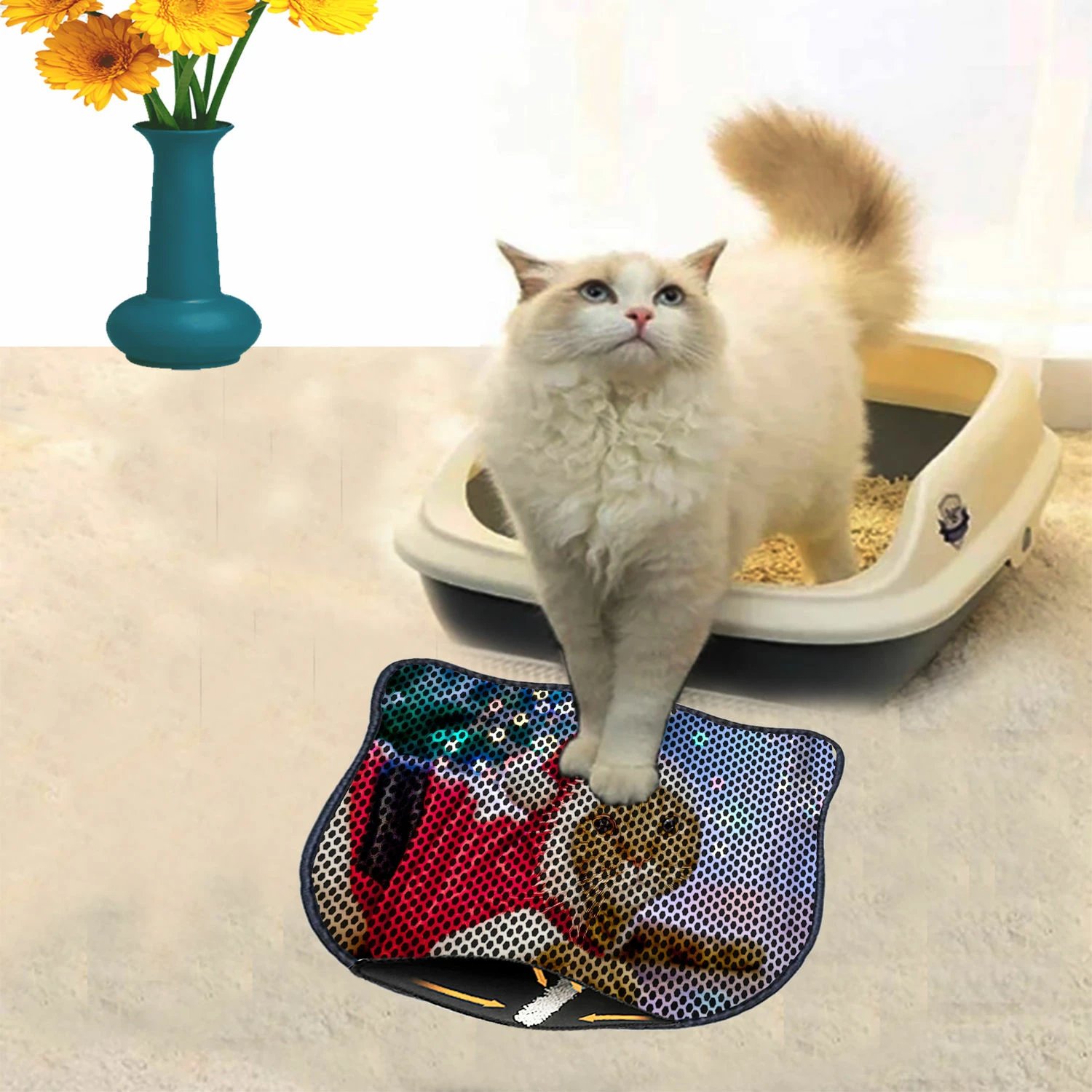 Tapet për rërë maceje, shumëngjyrësh, Paws & Whiskers, Kdkafa0175, 40x50cm