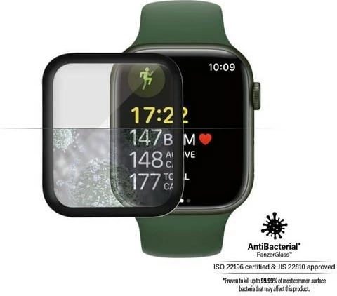 Xham i temperuar PanzerGlass për Apple Watch 7, 41mm, i zi
