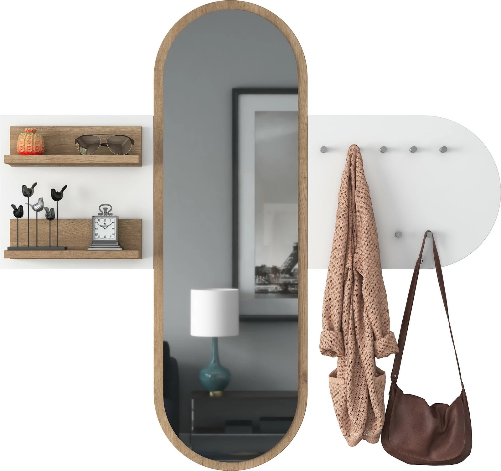 Stendë për korridor Hanah Home, P3 - 2445, e bardhë dhe arre