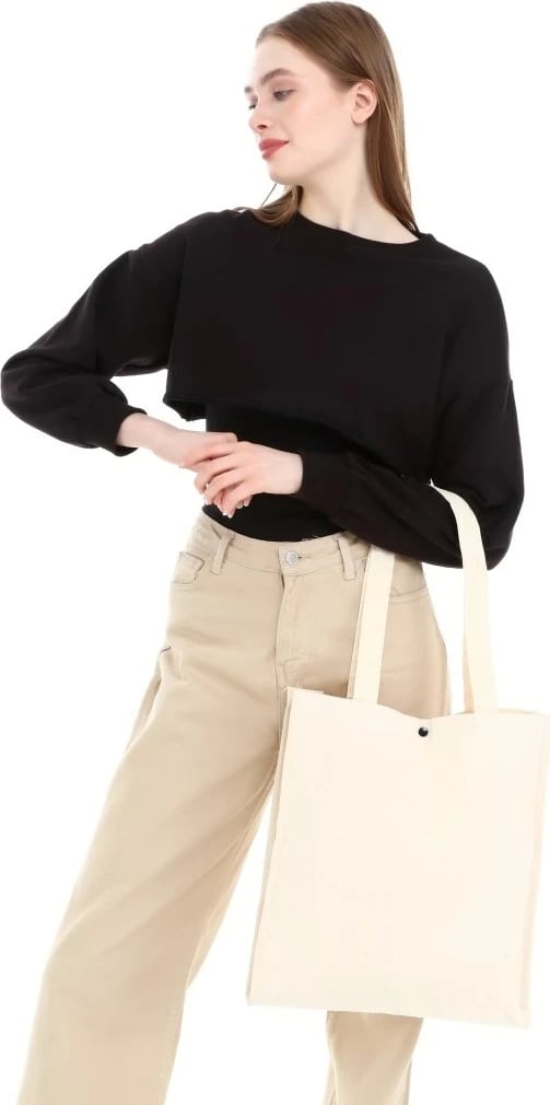Çantë tote Zoozie Bags, krem, 47x36x8cm